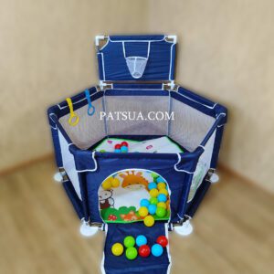 სათამაშო სივრცე - ლურჯი მანეჟი (ზომით 125-125) PLAYPEN