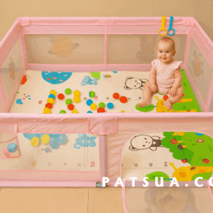 ⚜️ სათამაშო სივრცე – ვარდისფერი მანეჟი (ზომით 180-150) PLAYPEN PINK